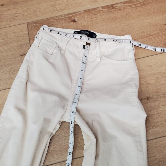 Hollister Corduroy Pants Womens 00S 21x3 Beige Ultra High-Rise Flare Bell Bottom - Picture 6 of 10
